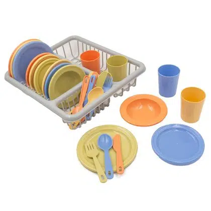Set cocina plástico 29 piezas color pastel