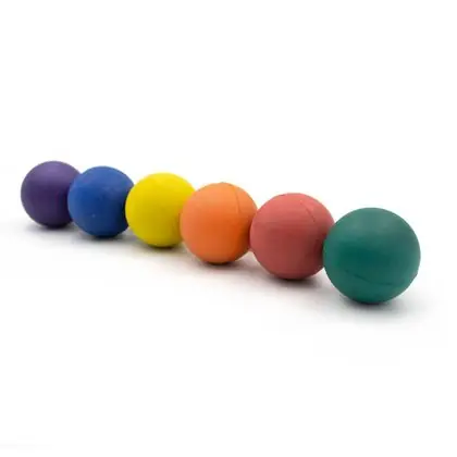 Pelotas de goma set de 6 unidades 6,5 cm.