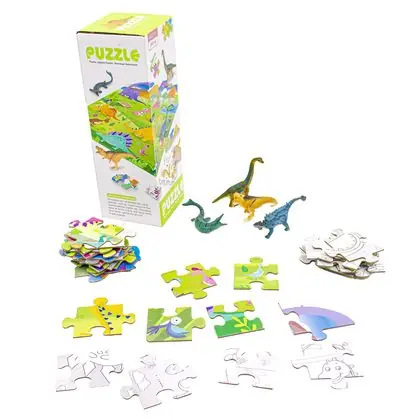 Puzzle para pintar con dinosaurios 56 piezas