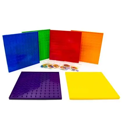 Set 6 geoplanos isométricos 6 colores 23 cm