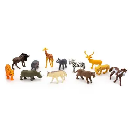 Set de animales de la selva 12 unidades