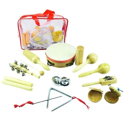 Maleta de 10 instrumentos musicales madera