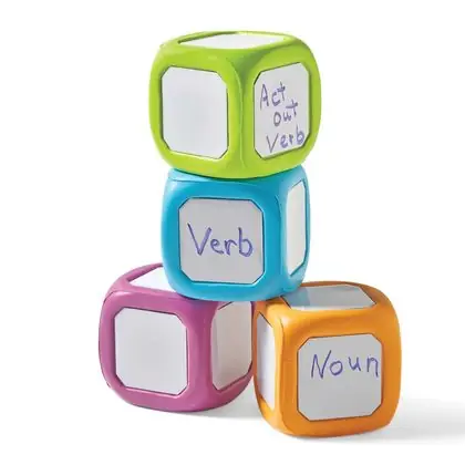 Dados borrables 5 cm – set 4 unidades | cubos didácticos reutilizables