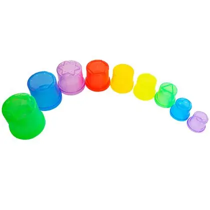 Cilindros apilables traslúcidos 9 piezas