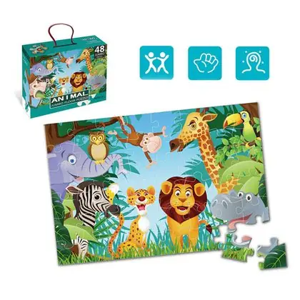 Puzzles 48 piezas animales de la selva