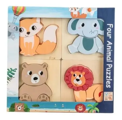 Set de 4 encajes animales