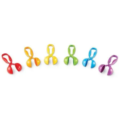 Pinzas plásticas para motricidad set de 6 piezas