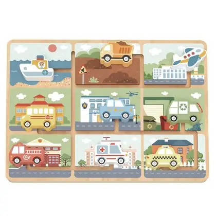 Juego laberinto los transportes 30x22 cm