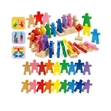 Dominó arcoiris diseño personas