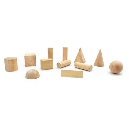 Cuerpos geométricos madera natural