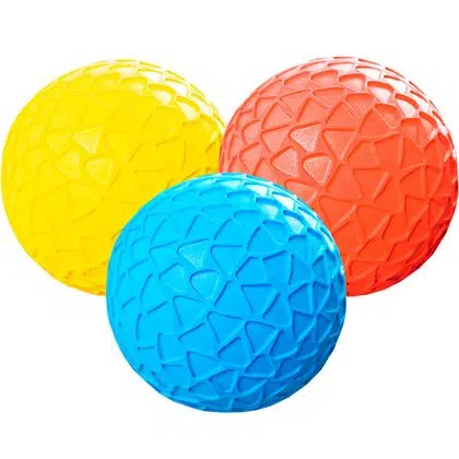 Set de 3 pelotas de goma con textura 20 cm