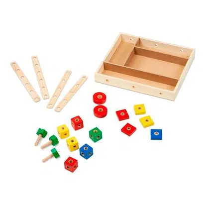 Juego construcción mecano madera 20 piezas