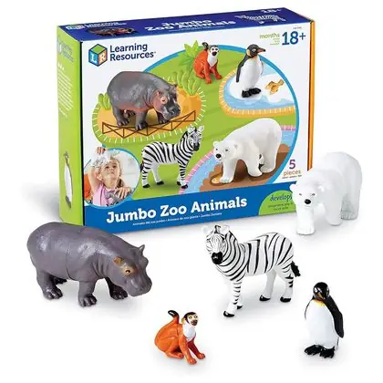 Animales jumbo del zoológico 5 piezas