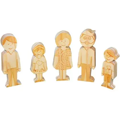 Set de familia de madera natural