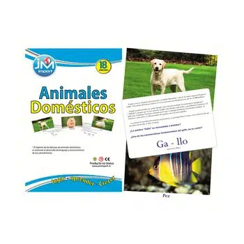 Set de 18 láminas animales domesticos