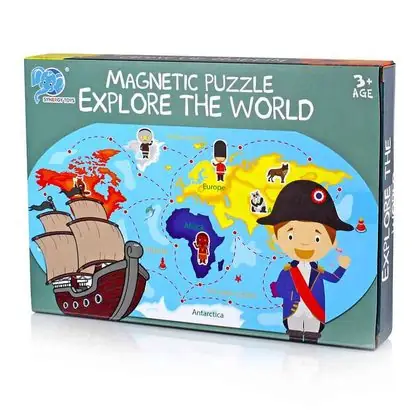 Puzzle magnético explora el mundo