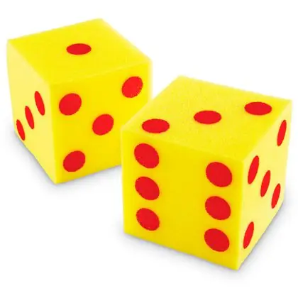 Dados de espuma 2 unidades de puntos 13cm