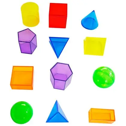 Cuerpos geométricos traslúcidos 12 piezas