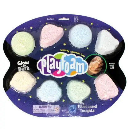 Playfoam brilla en la oscuridad display 8 cololore
