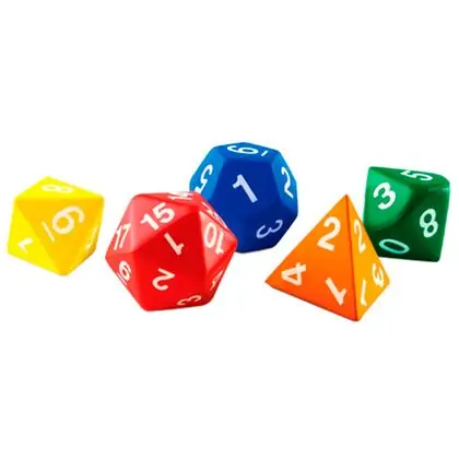 Dados poliedricos 4,8,10,12 y 20 lados