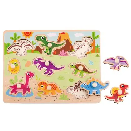 Encaje con tarugo los dinosaurios 10 piezas