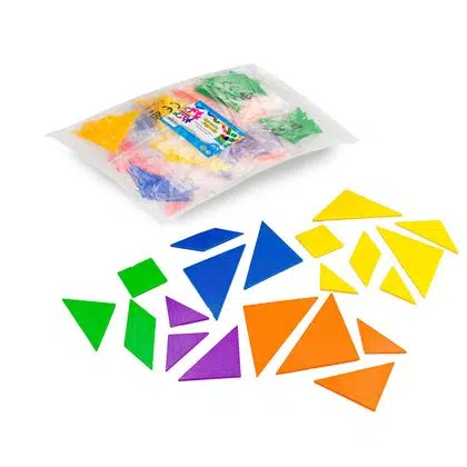 Tangrama plástico, 24 sets 10 x 10 cm