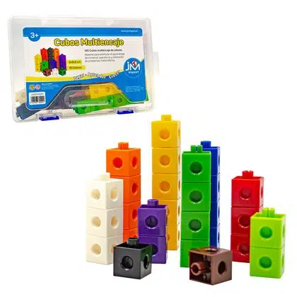 Cubos conectores unifix multiencaje 10 colores 100 unidades