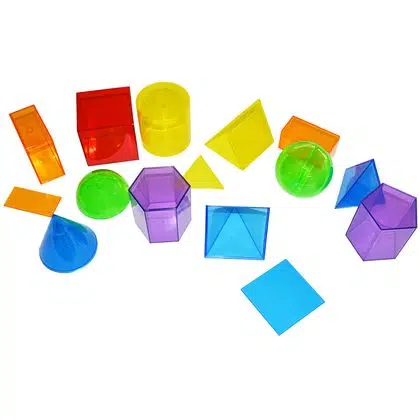 Cuerpos geométricos traslúcidos 12 piezas