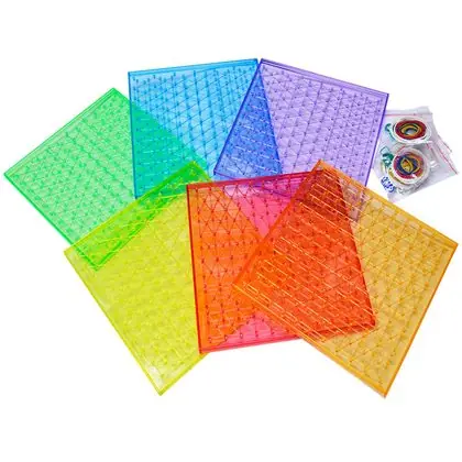 Set de geoplanos traslúcidos isométricos 6 piezas