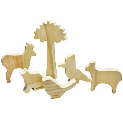 Animales de chile madera natural zona sur 6 pzs