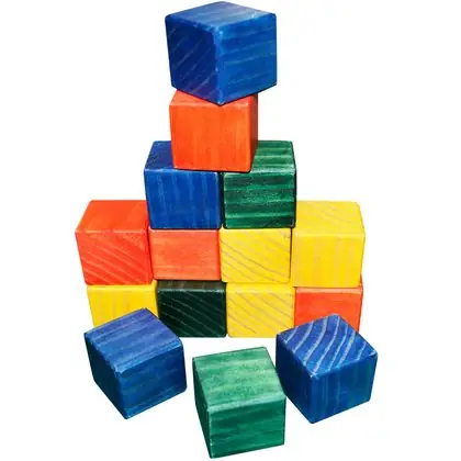 Set cubos de madera 4x4 28un. 4col.