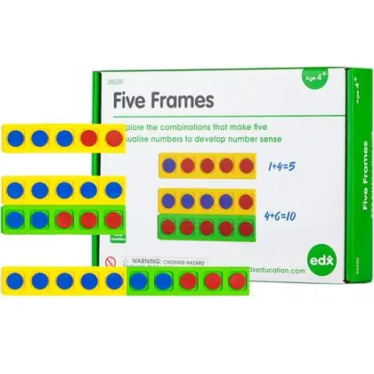Set de 20 bases de conteo 5 en 5 + 100 fichas