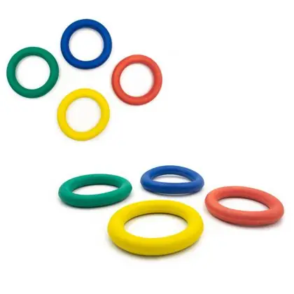 Set de 4 anillos de goma 18 cm diferentes colores