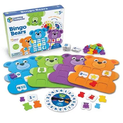 Juego bingo los números con ositos, 73 piezas