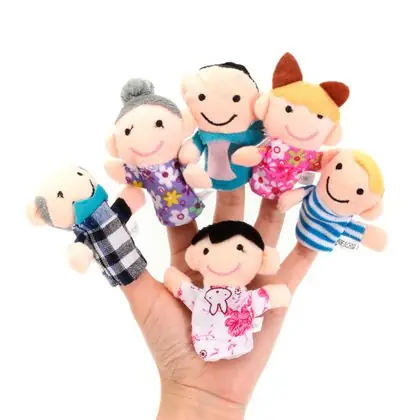 Títeres de dedos la familia 6 unidades