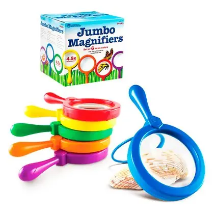 Lupa grande con soporte 11 cm set de 6 unidades