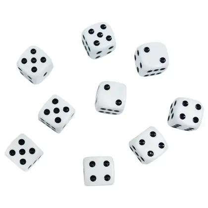 Dados 16mm blanco
