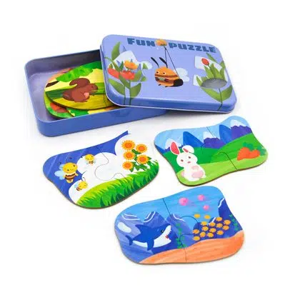 Set de 10 puzzles asociación alimentos