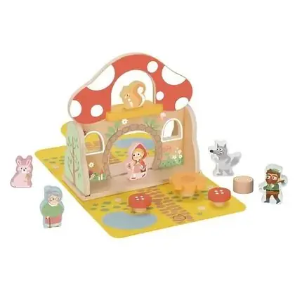 Juego el cuento caperucita 11 piezas madera