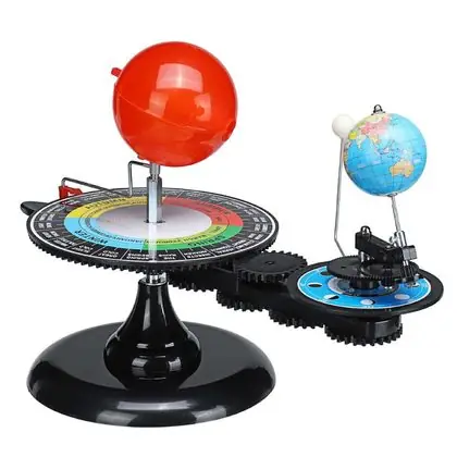Modelo giratorio de la tierra y de la luna
