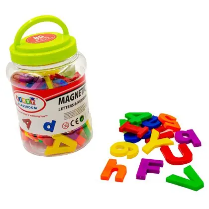 Letras y números magnéticos 80 piezas