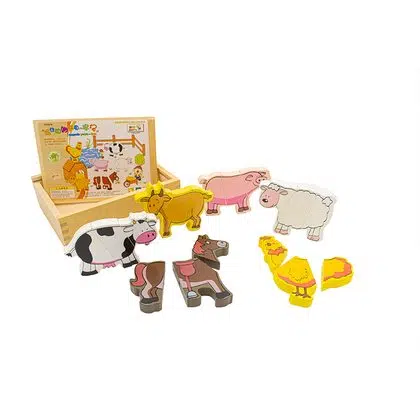 Puzzle magnético 6 animales de la granja