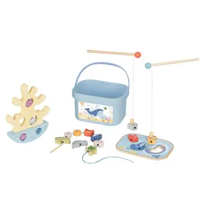 Juego 3 en 1, pesca, encaje y equilibrio 23 piezas