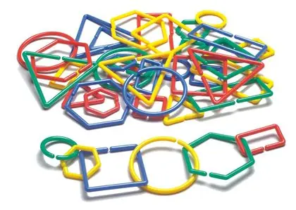 Cadena lógica de encastre 40 piezas – figuras geométricas didácticas