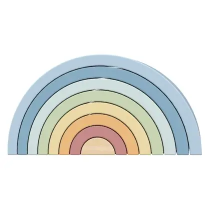 Arcoíris apilable madera color pastel 8 piezas