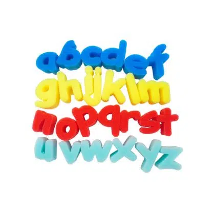 Set de 26 timbres de letras minúsculas esponja
