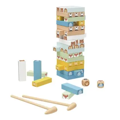 Yenga de animales madera 82 piezas
