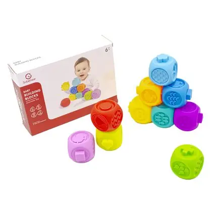 Cubos apilables goma soft diferentes texturas