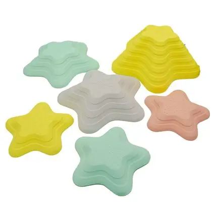 Pista equilibrio piedras diseño estrellas