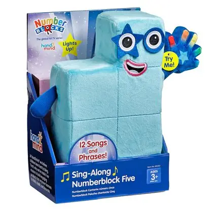 Numberblocks plush cinco con sonidos y luces